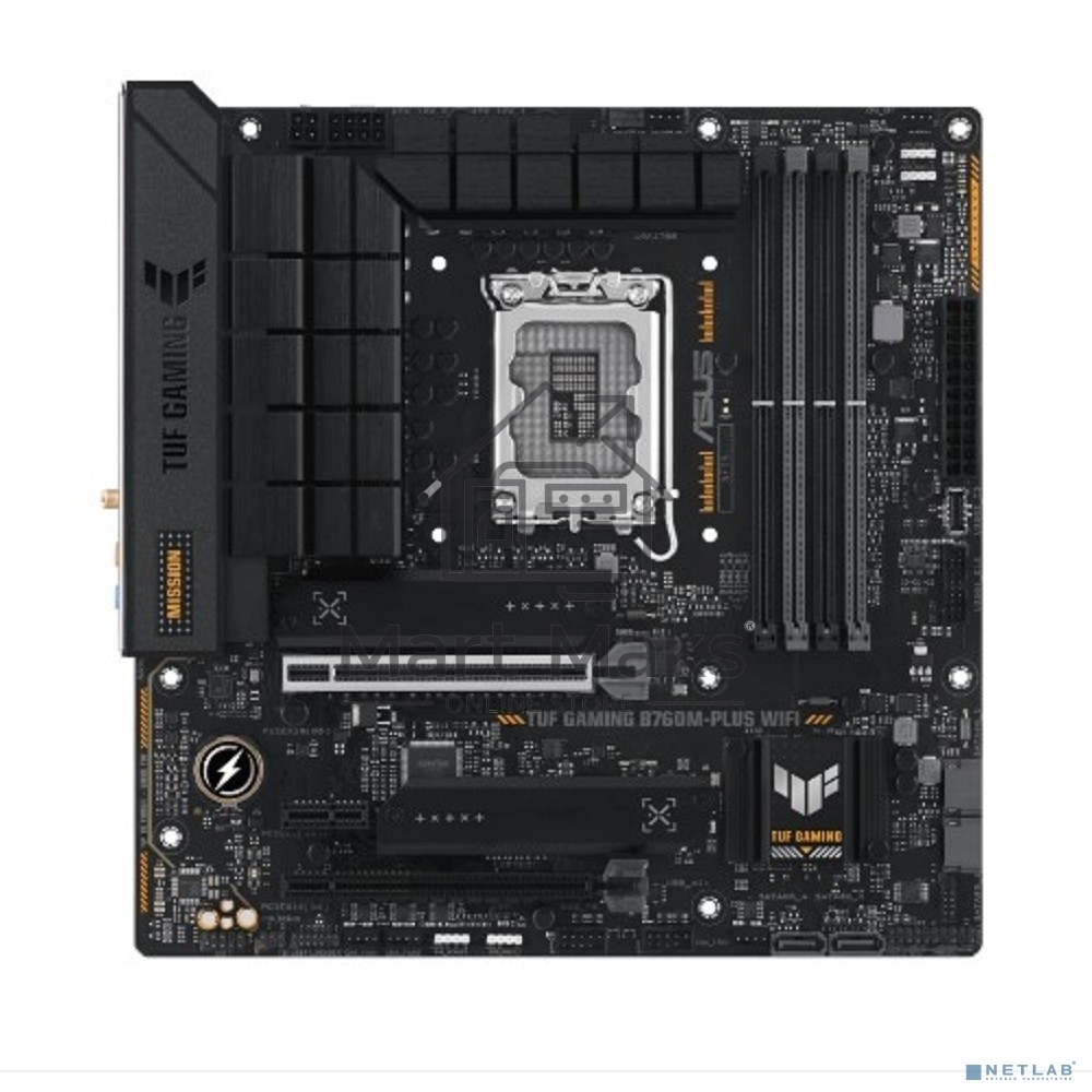 Материнская плата ASUS TUF GAMING B760M-PLUS WIFI, LGA 1700, Intel B760, 4xDDR5, 4xSATA, 2xM.2, 1xPCI-E 5.0 x16, 1xPCI-E 4.0 x4, 3xUSB-A 3.2 Gen 1, 2xUSB-A 3.2 Gen 2, 2xUSB 2.0, 1xUSB-C 3.2 Gen 2x2, 1x2.5Gb LAN, 5x3.5 мм, 7.1, Wi-Fi 6, Bluetooth 5.2, Micr