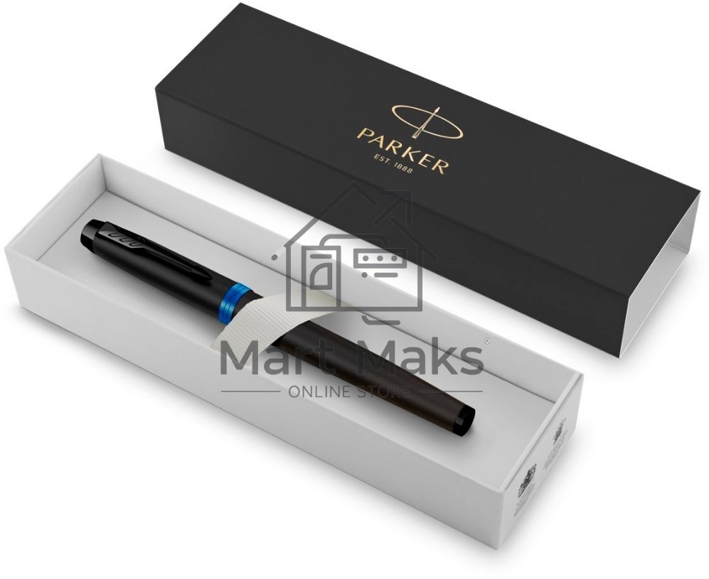 Ручка перьевая Parker IM Vibrant Rings F315 (2172858) Marine Blue PVD F сталь нержавеющая, подарочная коробка