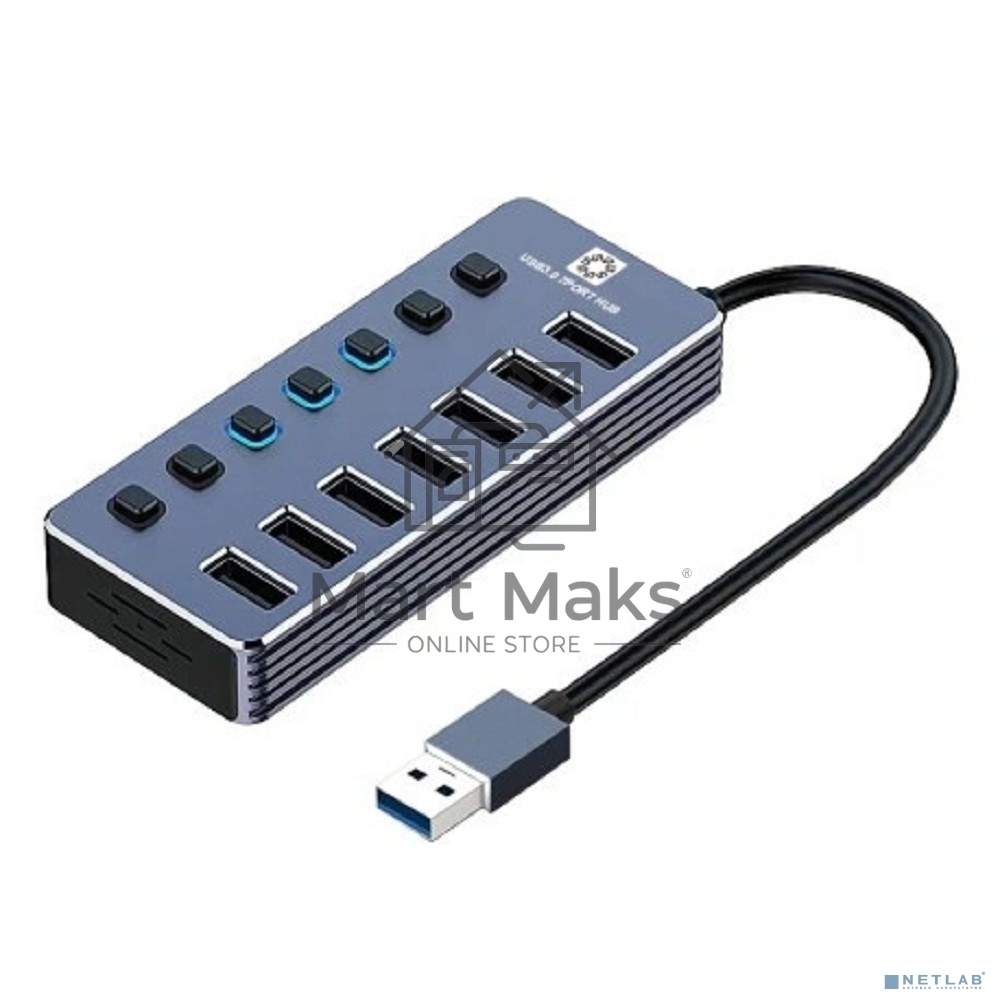 Концентратор 5bites HB37-313SL USB3.0 -> 7*USB3.0 / AL / SILVER