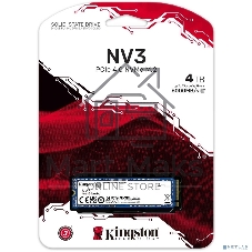 Накопитель SSD Kingston NV3, 4000Gb, M.2 2280, PCIe 4.0 x4, NVMe, R/W 6000/5000
