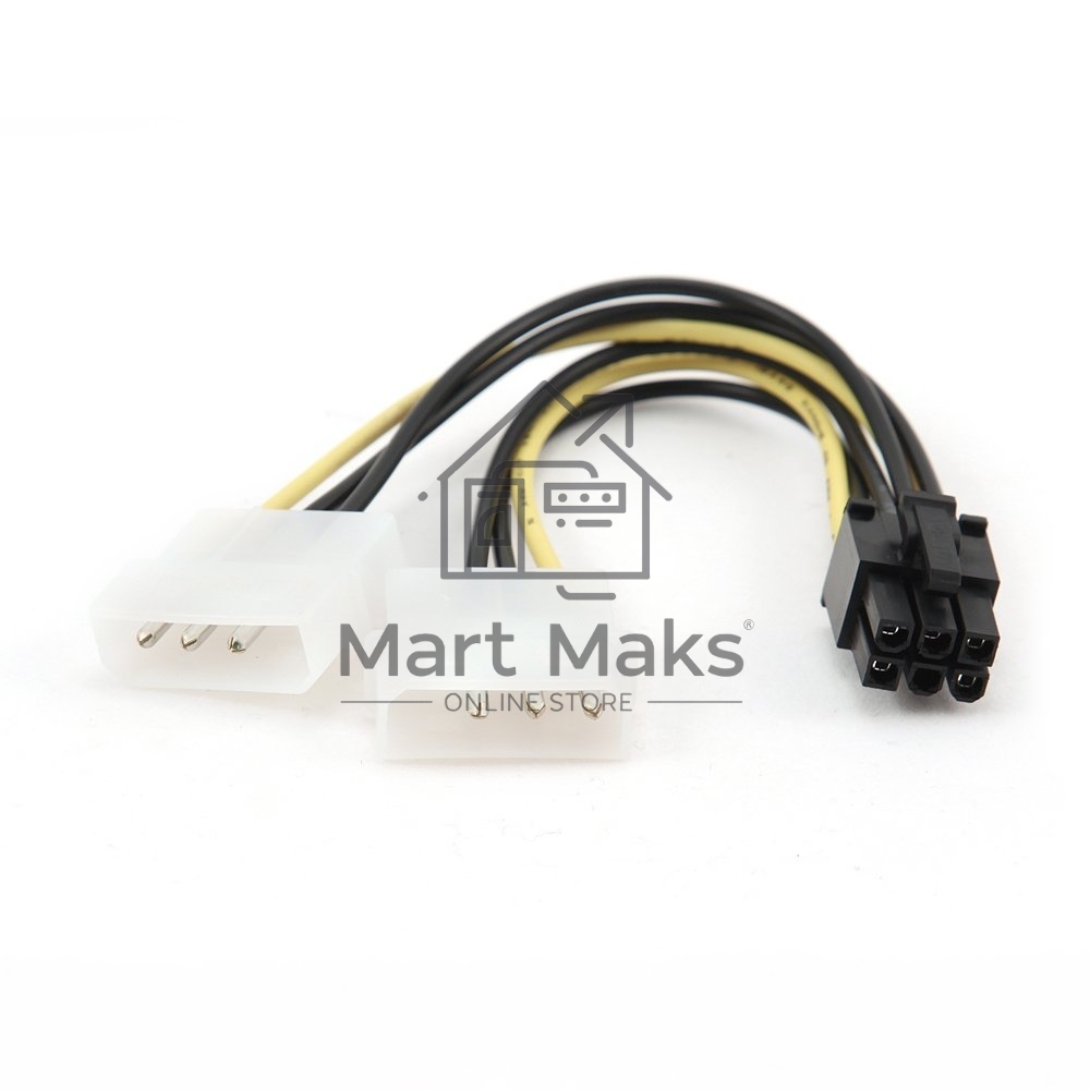 Кабель Gembird Разветвитель питания, 2xMolex->PCI-E 6pin, для подкл. в/к к б/п CC-PSU-6