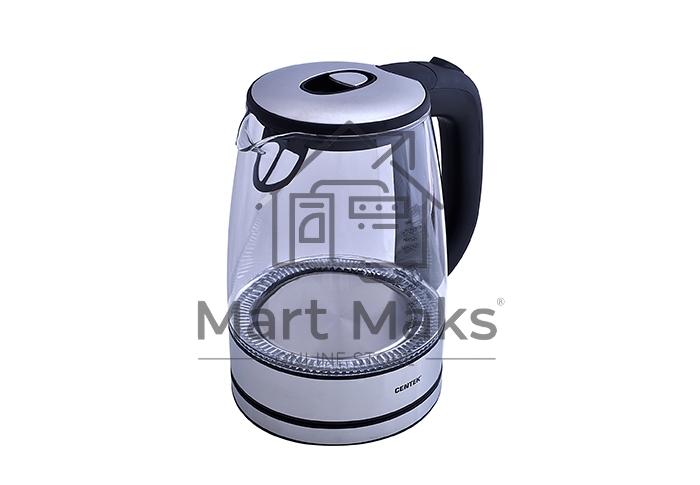 Чайник Centek CT-0030 черный стекло 1.7л, 2200Вт, внутр. LED подсветка,защита от вкл б/воды
