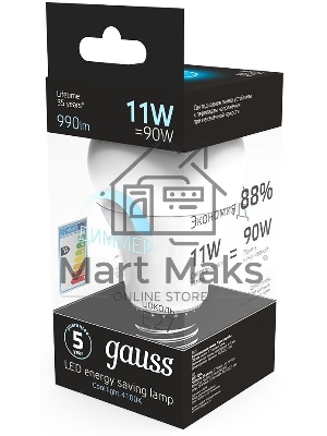 Лампа cветодиодная Gauss LED A60-dim E27 11W 990lm 4100К SQ102502211-D