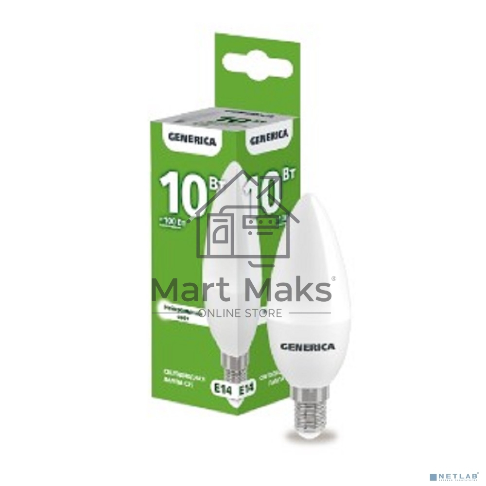Лампа cветодиодная LED IEK LL-C35-10-230-40-E14-G C35 свеча 10Вт 230В 4000К E14 GENERICA