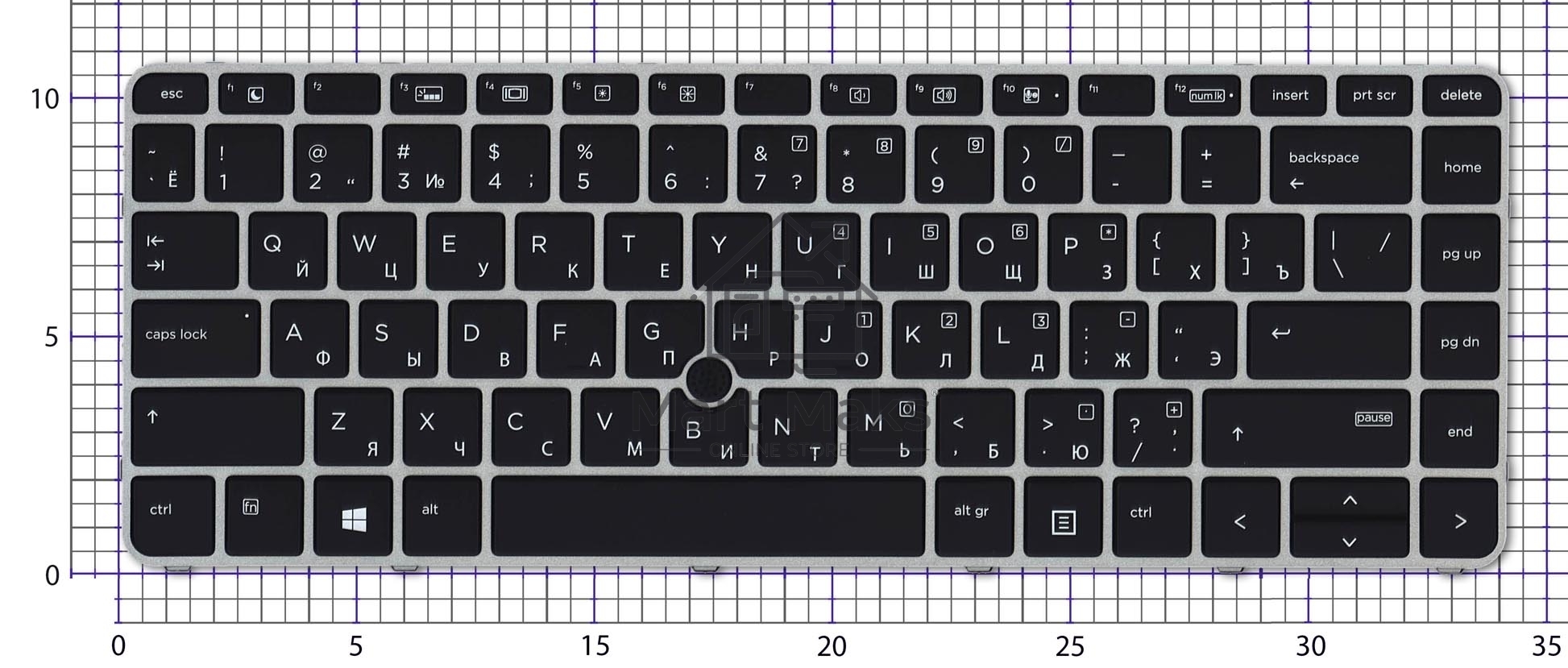 Клавиатура для ноутбука HP ZBook 14u G4 черная