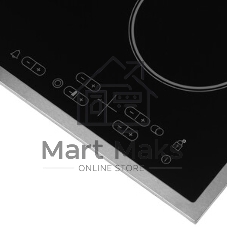 Встраиваемая электрическая панель Samsung NZ64T3516CK/WT, 575x505x55 мм, стеклокерамика, 4 конфорки, рамка - нержавеющая сталь,сенсорное управление, светодиодный LED-дисплей, защита от детей, черный