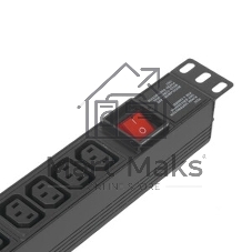 Блок розеток горизонтальный ExeGate ServerPro PDU-19H001 Al-10С13-C14-SW, 1U, Алюминий, 10 IEC 320 C13, С14, выкл. с подсветкой, черный