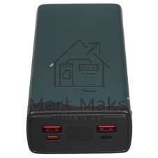 Портативный аккумулятор OLMIO QS-30, 30000mAh, 22.5W, QuickCharge3.0/PowerDelivery, LCD, темно-зеленый
