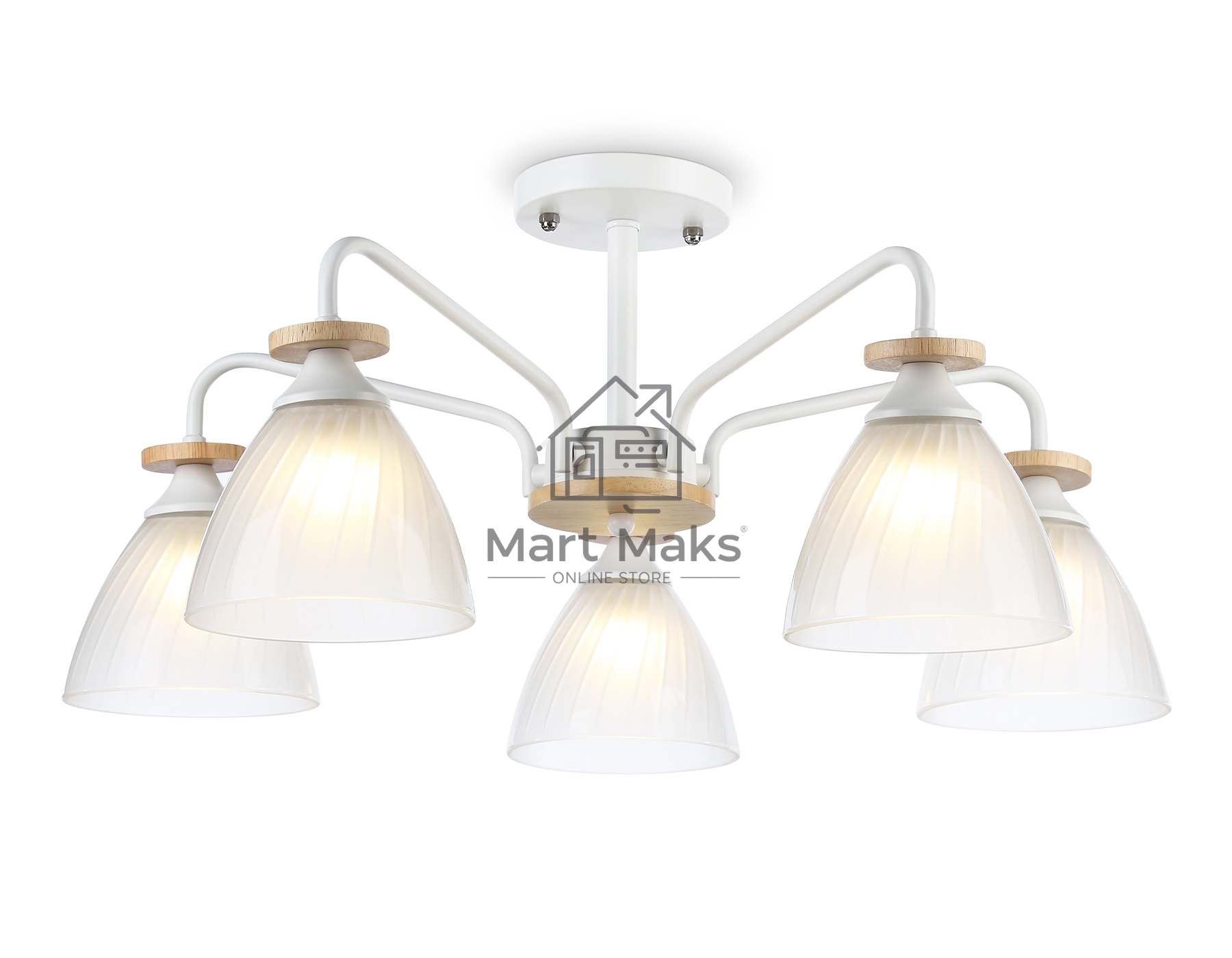 Светильник Ambrella light TR9567/5 WH/FR белый/белый матовый E27/5 max 40W D620*250