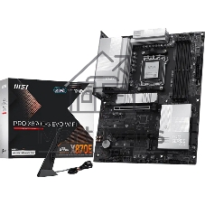 Материнская плата MSI PRO X870E-S EVO WIFI, AM5, AMD X870E, 4xDDR5 (до 256 ГБ), 4xSATA, 3xM.2 (1xPCIe 5.0, 2xPCIe 4.0), 1xPCIe 5.0 x16, 1xPCIe 4.0 x16, 1xPCIe x1, 1xHDMI, 1x5Gb LAN, Wi-Fi 7, Bluetooth 5.4, 1xUSB-C 40Gbps (USB4), 1xUSB-C 20Gbps, 2xUSB-A 10Gbps, 2xUSB-A 5Gbps, 4xUSB-A 2.0, 3x3.5 мм, 7.1, чёрный, ATX