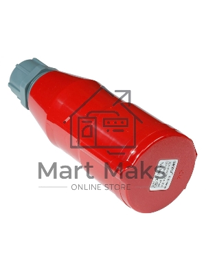 Вилка Lanmaster LAN-IEC-309-32A3P/F трехфазная мама 32A 380V разборная красная