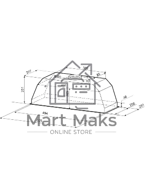 Вытяжка встраиваемая Krona Ameli 600 inox PB нержавеющая сталь, 60 см, 633 куб. м/ч, 50 дБ