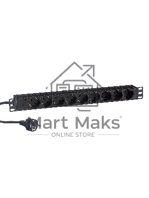 Блок розеток горизонтальный ExeGate ServerPro PDU-19H904 Al-9S-EU2.5, 19