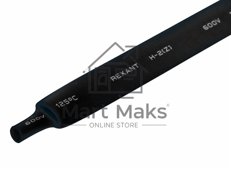 Термоусаживаемая трубка Rexant 9,0/4,5 мм, черная, упаковка 50 шт. по 1 м