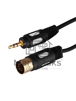 Шнур Rexant DIN 5 Pin - Stereo 3,5 мм, длина 1,5 метра (GOLD)