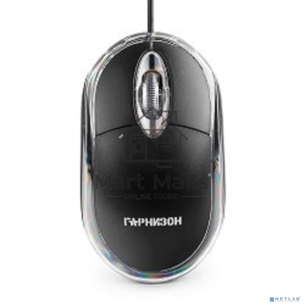 Мышь проводная Гарнизон GM-100 черный, 1000 dpi, USB, кнопки - 3
