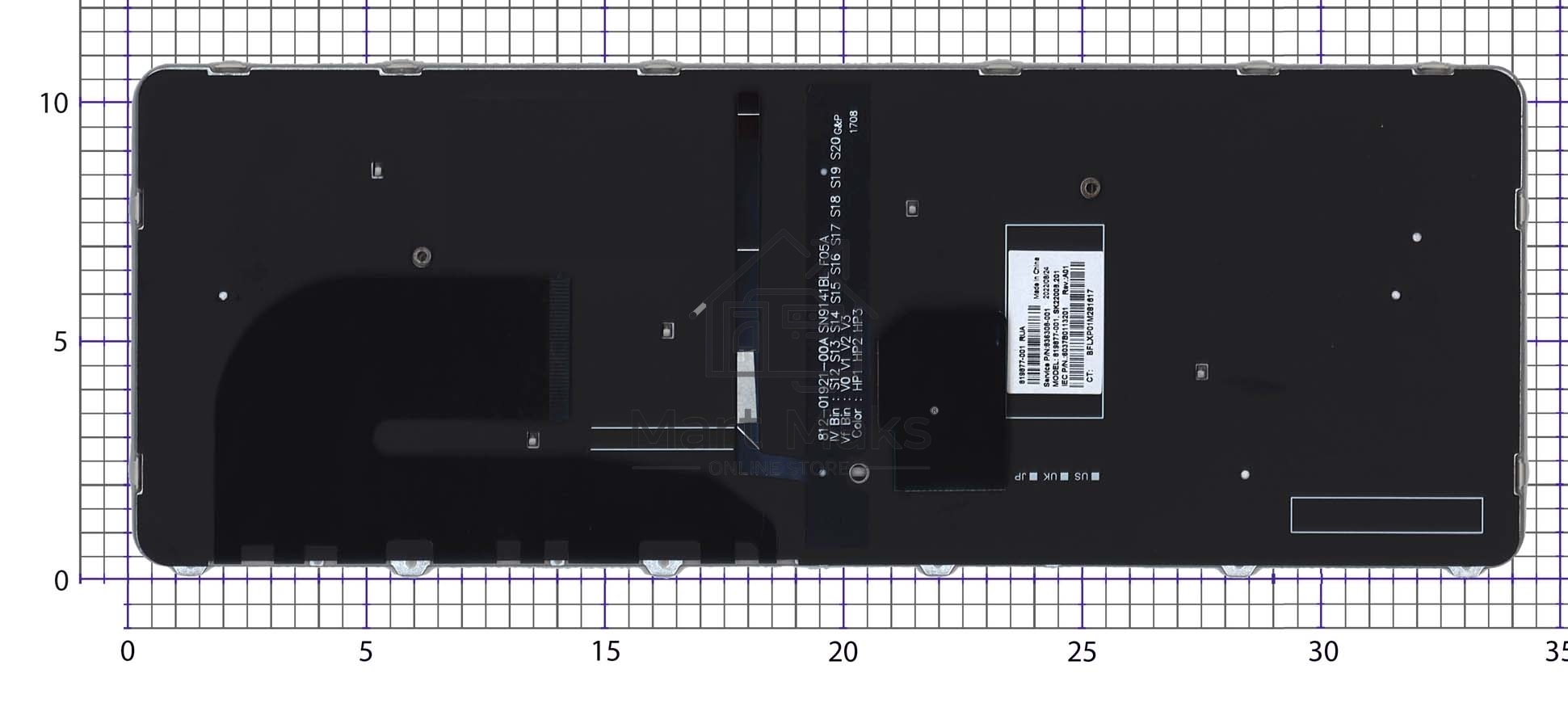 Клавиатура для ноутбука HP ZBook 14u G4 черная