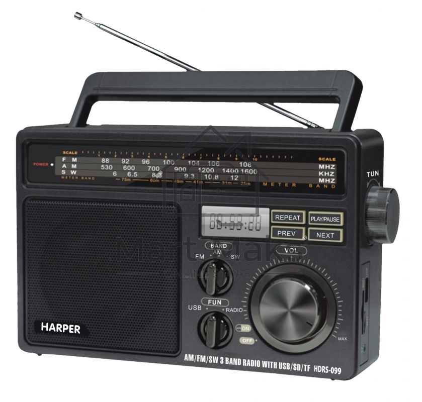 Радиоприемник Harper HDRS-099 (Дисплей; USB; SD карта; радио)