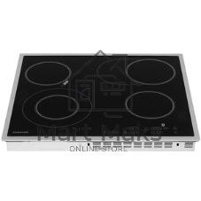 Встраиваемая электрическая панель Samsung NZ64T3516CK/WT, 575x505x55 мм, стеклокерамика, 4 конфорки, рамка - нержавеющая сталь,сенсорное управление, светодиодный LED-дисплей, защита от детей, черный