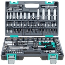 Набор инструментов Stels 14106 1/2'' 1/4'' CrV пластиковый кейс  94 предм.
