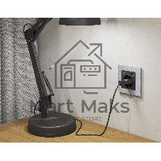 Комплект механизма электрической розетки ALFA Графит мягкое касание 2USB A+A 18W (быстрая зарядка) с/з QUANT (AP9090, VM155) MA909010