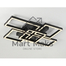Потолочный светодиодный светильник Ambrella light FA1012/4+1 BK черный 90W 3000K-6400K 710*490*95 (ПДУ ИК)