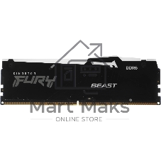 Оперативная память Kingston Fury Beast, DDR5, 16GB (1x16GB), 5200MHz, CL40, DIMM, с радиаторами, RGB, черный