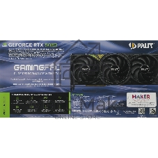 Видеокарта Palit GeForce RTX 5080 GamingPro OC, 16 GB GDDR7, 256 bit, 3xDisplayPort, HDMI, GPU 2700 MHz