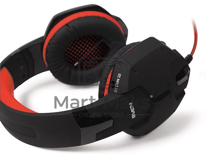Игровые стереонаушники с микрофоном SVEN AP-G988MV, черный-красный Игровые стереонаушники с микрофоном SVEN AP-G988MV, черный-красный