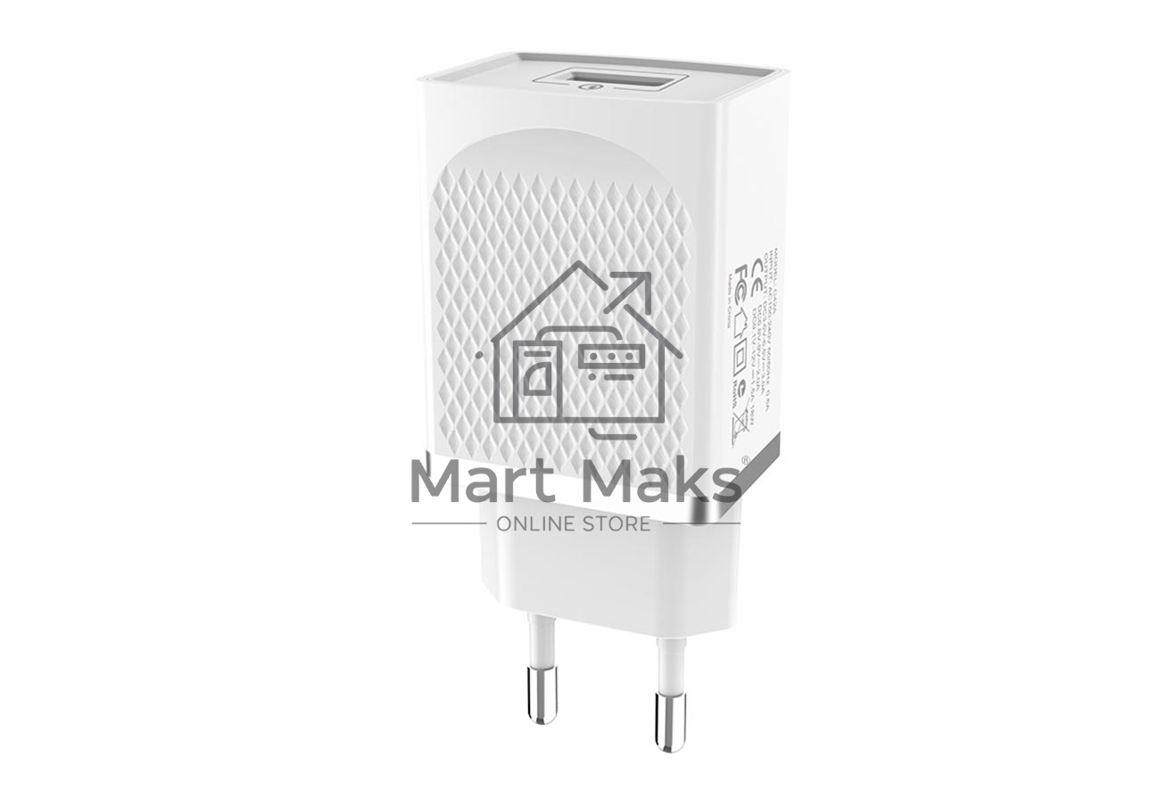 Блок питания (сетевой адаптер) HOCO С42A Vast power QC3.0, 18W, один порт USB, 5V, 3.0A, белый