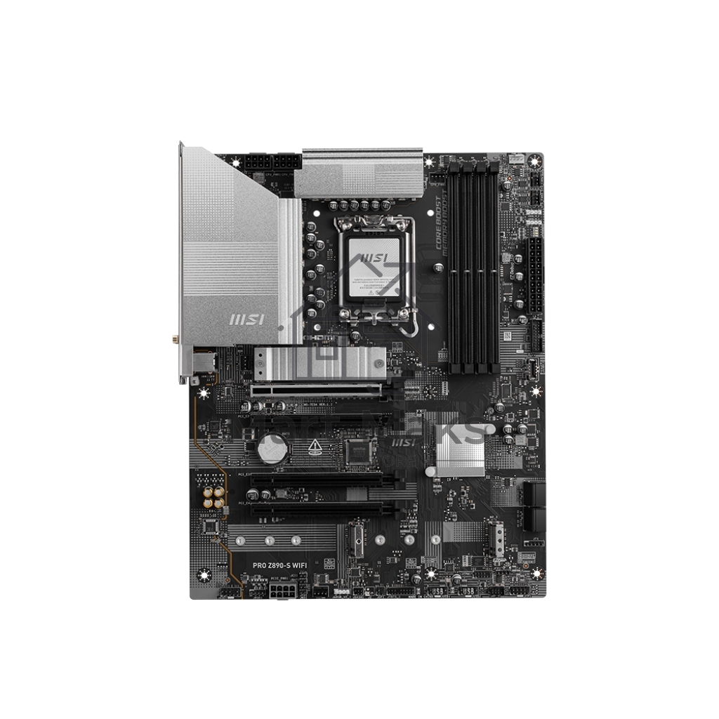 Материнская плата MSI PRO Z890-S WIFI, LGA 1851, Intel Z890, 4xDDR5, 4xSATA, 3xM.2, 1xPCIe 5.0 x16, 2xPCIe 4.0 x4, 1xHDMI, 1xDP, 1xUSB-C Thunderbolt 4, 1xUSB-C 3.2 Gen 2x2, 1x 2.5Gb LAN, 6xUSB-A 3.2 Gen 1, 3x3.5 мм, 7.1, ATX