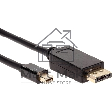 Кабель-переходник Mini DisplayPort M -> DisplayPort M 4K*60 Hz 1,8 м VCOM CG682-1.8M