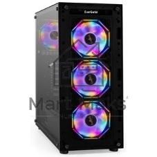 Компьютерный корпус Miditower ExeGate i3 BASE-NPX700 (ATX, БП 700NPX с вент. 12 см, с окном, 1*USB+1*USB 3.0, аудио, 4 вент. 12см с RGb подсветкой)