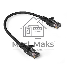Патч-корд ExeGate UTP-RJ45-RJ45-5e-0,3M-BK, UTP, cat.5e, 0.3м, черный