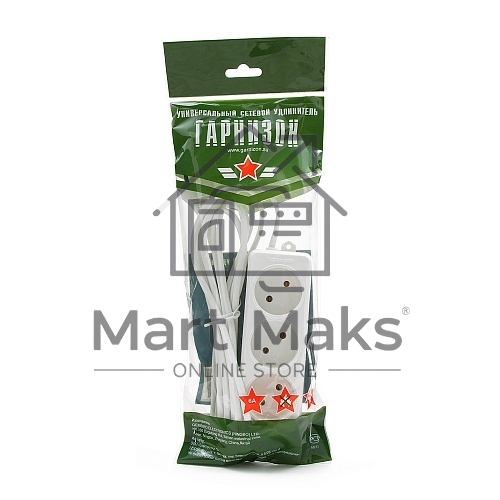 Удлинитель Гарнизон EL-E3-W-3, 3 розетки допустимый ток 6А, длина 3м.