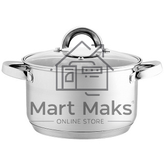 Кастрюля WEBBER BE-113/2 из нерж стали со стеклянной крышкой (d=22; 5,2 л) (6)