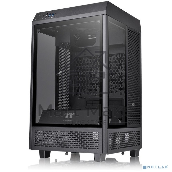 Компьютерный корпус Thermaltake The Tower 100 черный без БП ATX 2x120mm 2xUSB3.0 1xUSB3.1 audio bott PSU