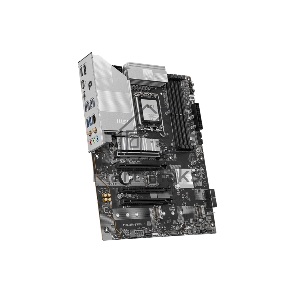 Материнская плата MSI PRO Z890-S WIFI, LGA 1851, Intel Z890, 4xDDR5, 4xSATA, 3xM.2, 1xPCIe 5.0 x16, 2xPCIe 4.0 x4, 1xHDMI, 1xDP, 1xUSB-C Thunderbolt 4, 1xUSB-C 3.2 Gen 2x2, 1x 2.5Gb LAN, 6xUSB-A 3.2 Gen 1, 3x3.5 мм, 7.1, ATX