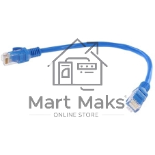 Патч-корд медный UTP Cablexpert PP10-0.25M/B cat.5e, 0.25 м, литой, многожильный, синий