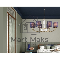 Люстра Ambrella light LH71273/8 BS/DB латунь/темно синий E14/8 max 40W D820*840
