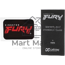 Оперативная память Kingston Fury Beast, DDR5, 16GB (1x16GB), 5200MHz, CL40, DIMM, с радиаторами, RGB, черный