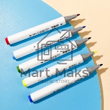 Набор маркеров для скетчинга Deli E70803-60 Color Emotion 11 мм, 150 мм, трехгранный корпус, двойной пишущий наконечник, 1-7 мм, 60 цветов, ассорти, пластиковая коробка (60 шт.)