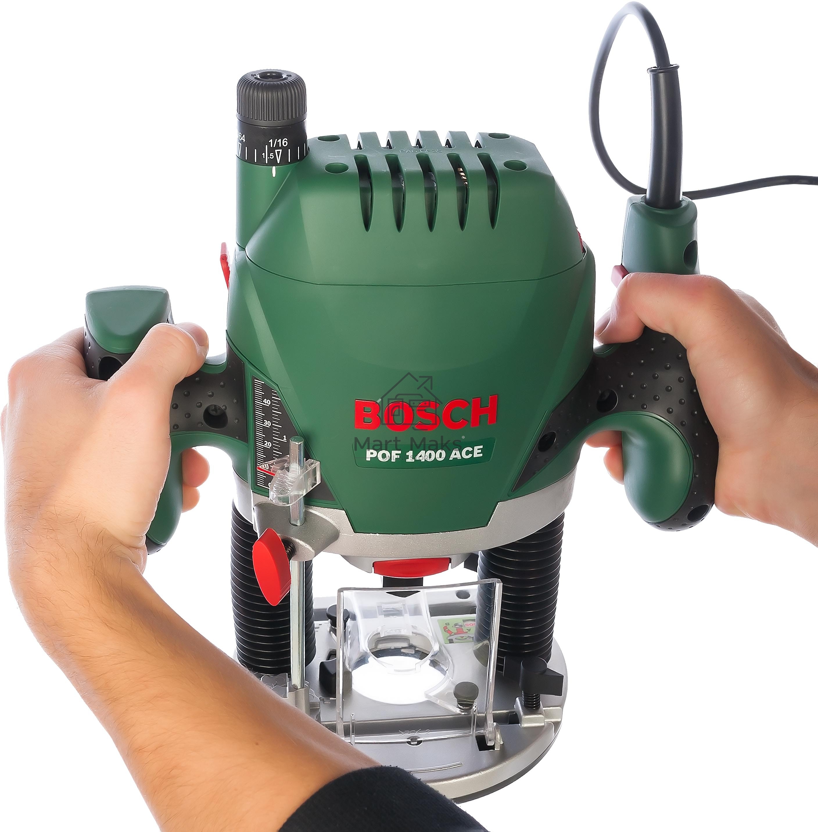 Фрезеры Bosch POF 1400 ACE 060326C820 Фрезерная машина 1400 Вт, 11000–28000 об/мин, 55мм, 3.5 кг