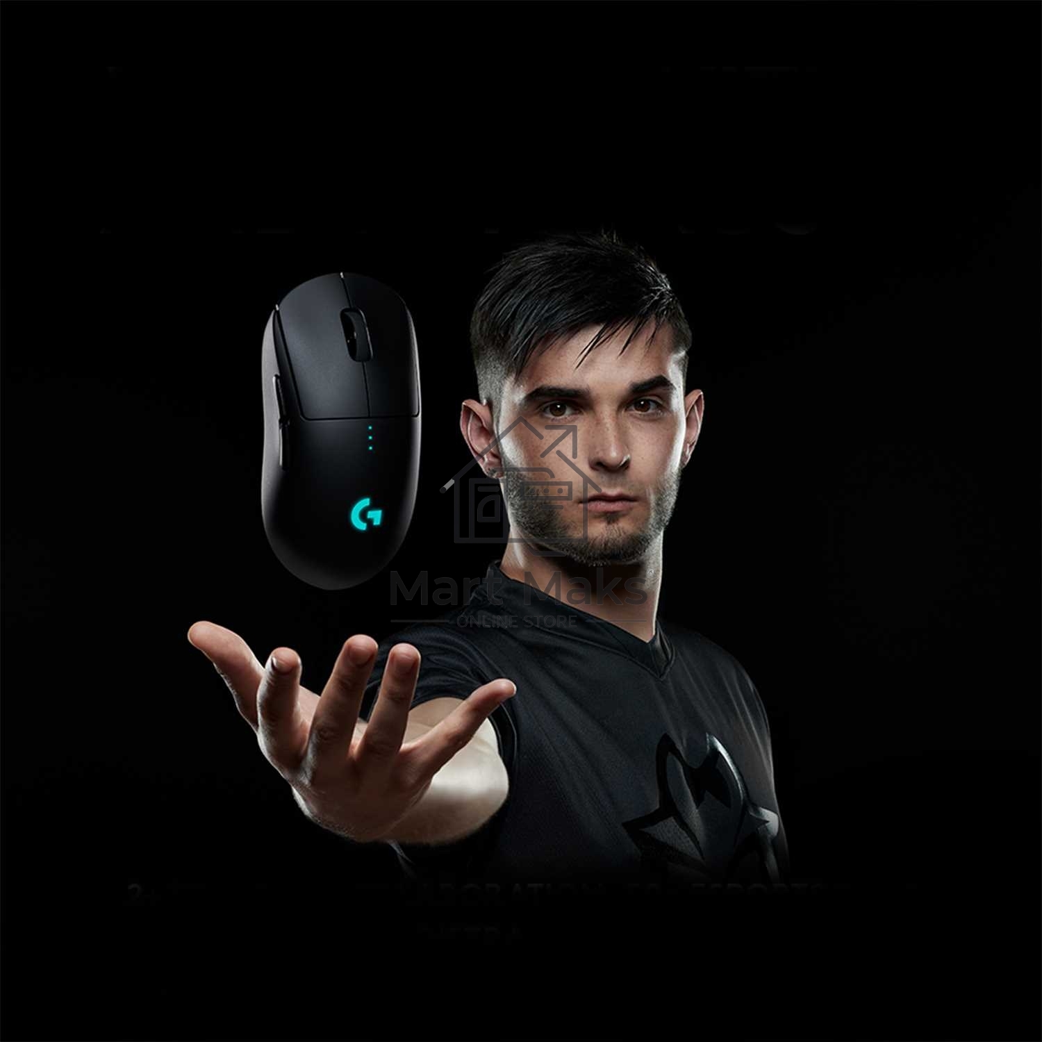 Мышь беспроводная/проводная Logitech G PRO черный, 25600 dpi, радиоканал, USB, кнопки - 7