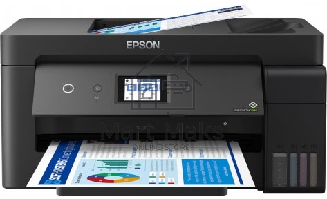 МФУ струйный Epson L14150, A3, цветной, печ. 38 стр/мин (ч/б) 24 стр/мин (цв.), 1200 x 4800 dpi (печать) 1200x2400dpi (скан.), USB, RJ-45, Wi-Fi
