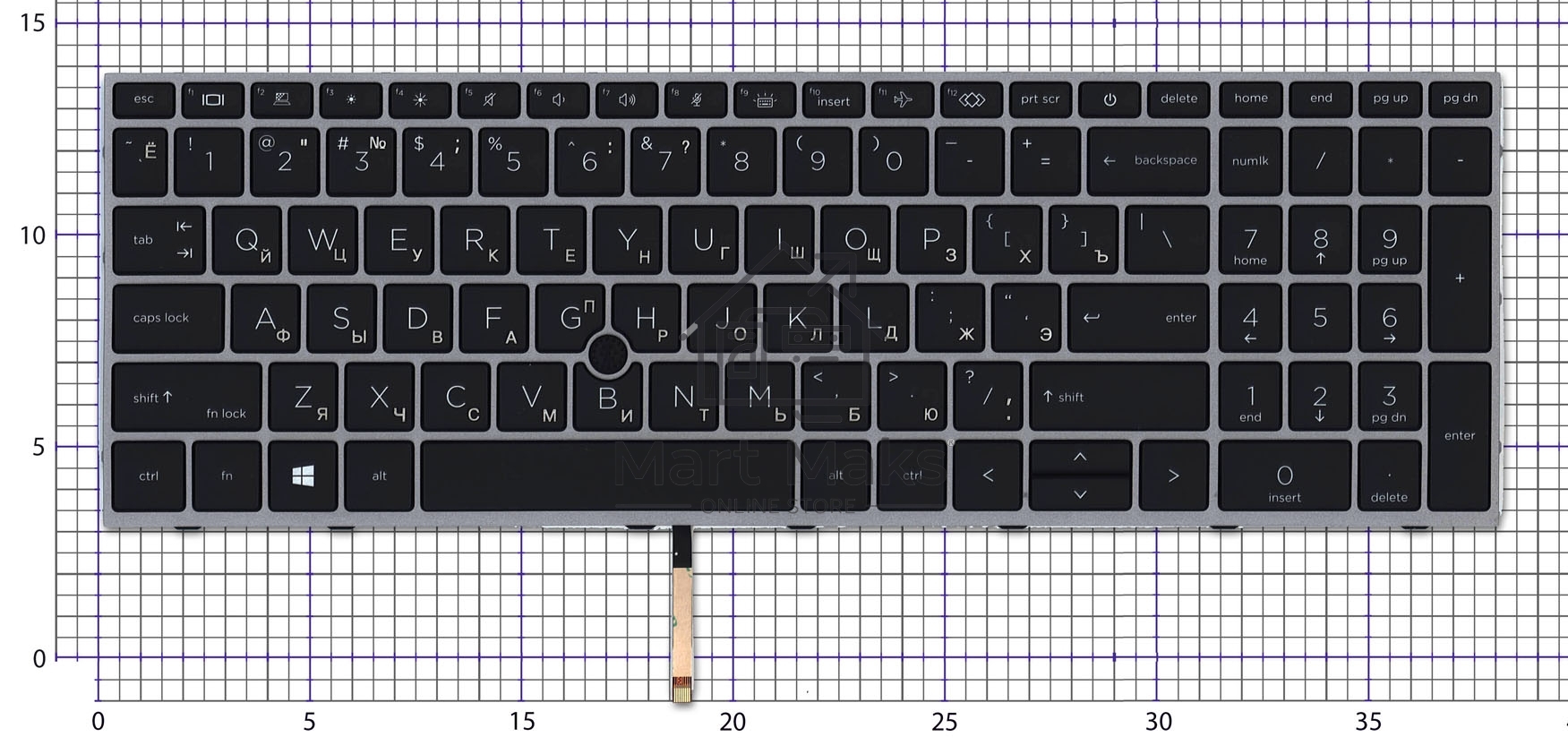 Клавиатура для ноутбука HP ZBook Fury 15 G7 черная с подсветкой