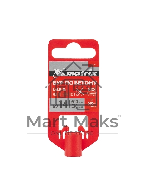 Бур по бетону Matrix, 14 x 600 мм, SDS PLUS c крестовой пластиной