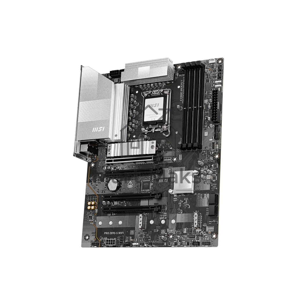 Материнская плата MSI PRO Z890-S WIFI, LGA 1851, Intel Z890, 4xDDR5, 4xSATA, 3xM.2, 1xPCIe 5.0 x16, 2xPCIe 4.0 x4, 1xHDMI, 1xDP, 1xUSB-C Thunderbolt 4, 1xUSB-C 3.2 Gen 2x2, 1x 2.5Gb LAN, 6xUSB-A 3.2 Gen 1, 3x3.5 мм, 7.1, ATX