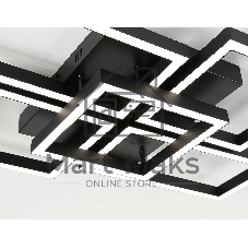 Потолочный светодиодный светильник Ambrella light FA1012/4+1 BK черный 90W 3000K-6400K 710*490*95 (ПДУ ИК)