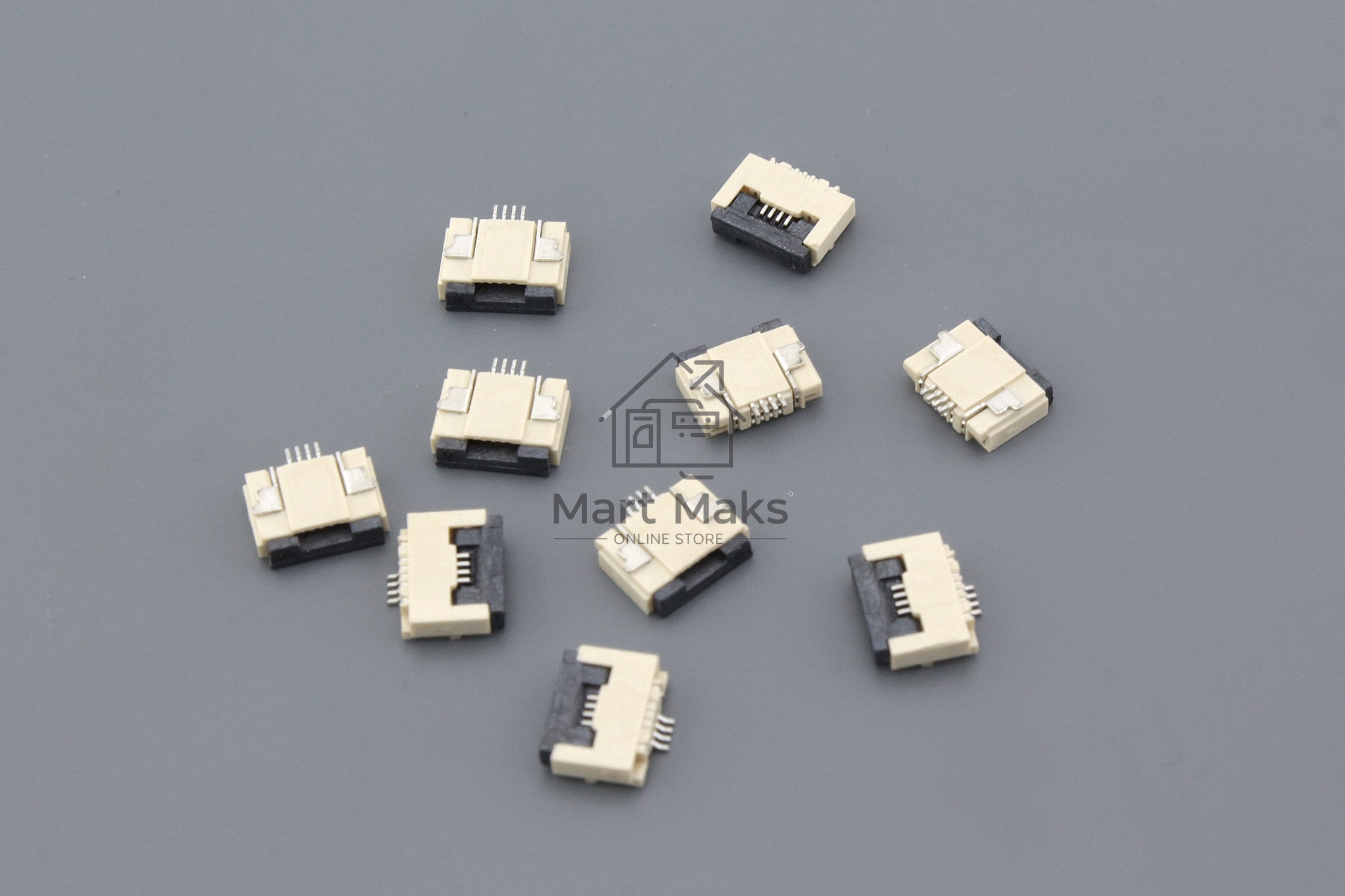 Разъем FPC Flip-Lock 0510-4RLGF 4 pin высота 1мм шаг 0,5мм 10 шт